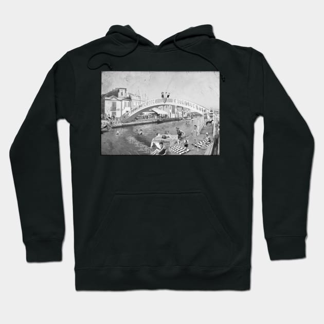 Bridge of Carcavelos, Aveiro (Portugal) Monochrome Edition Hoodie by PrivateVices